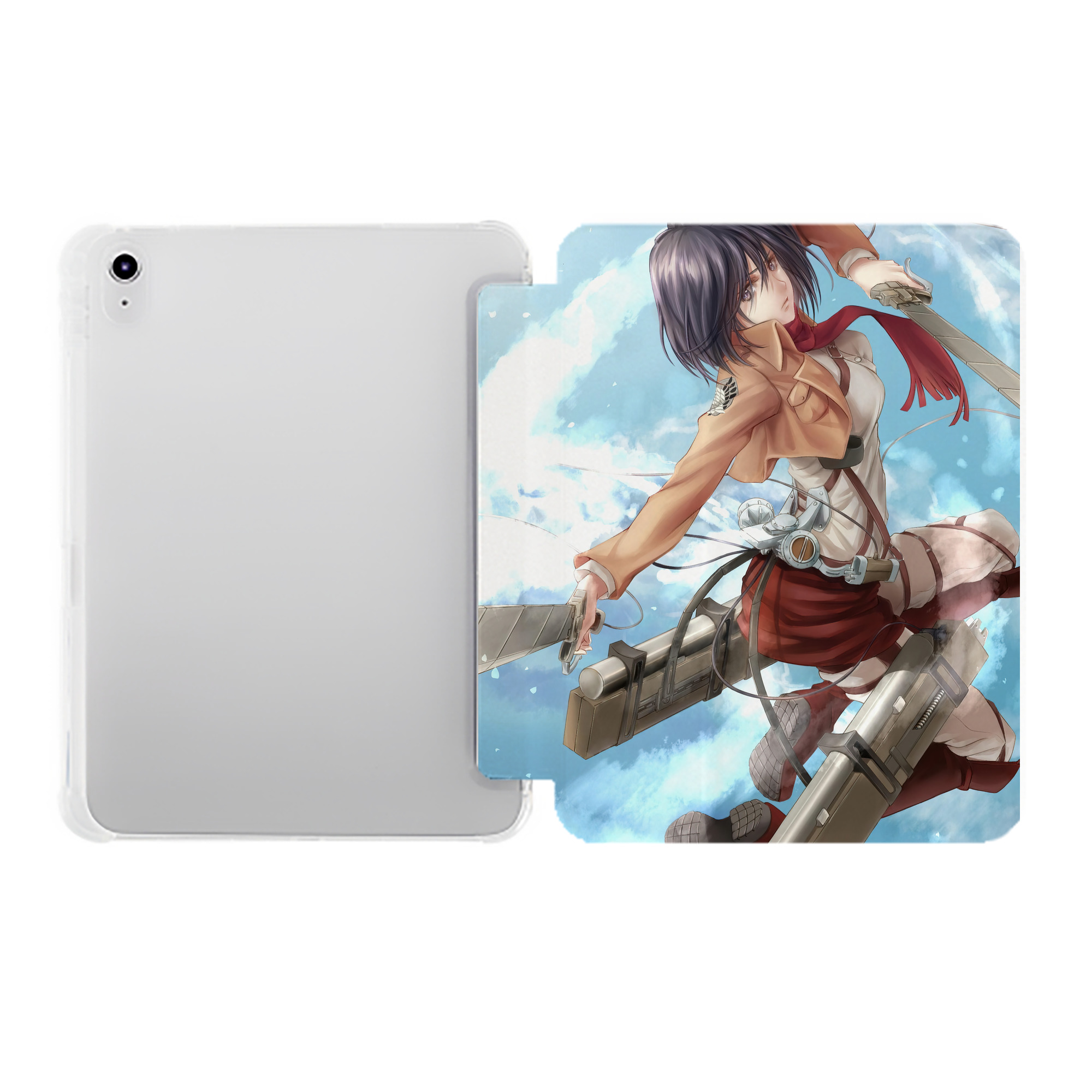 （画像用） 進撃の巨人 Attack on Titan IPad ケース ペン収納付き 三つ折りスタンド PUレザー×シリコン 対応機種9.5/10.5/10.9インチ